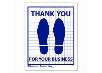SLIP-N-GRIP - Paper Floor Mat - LCA Economy Paper - Thank You in BLUE - 500 Pieces per roll